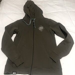 REI hooded full zip sweatshirt jacketed size Small like new condition.